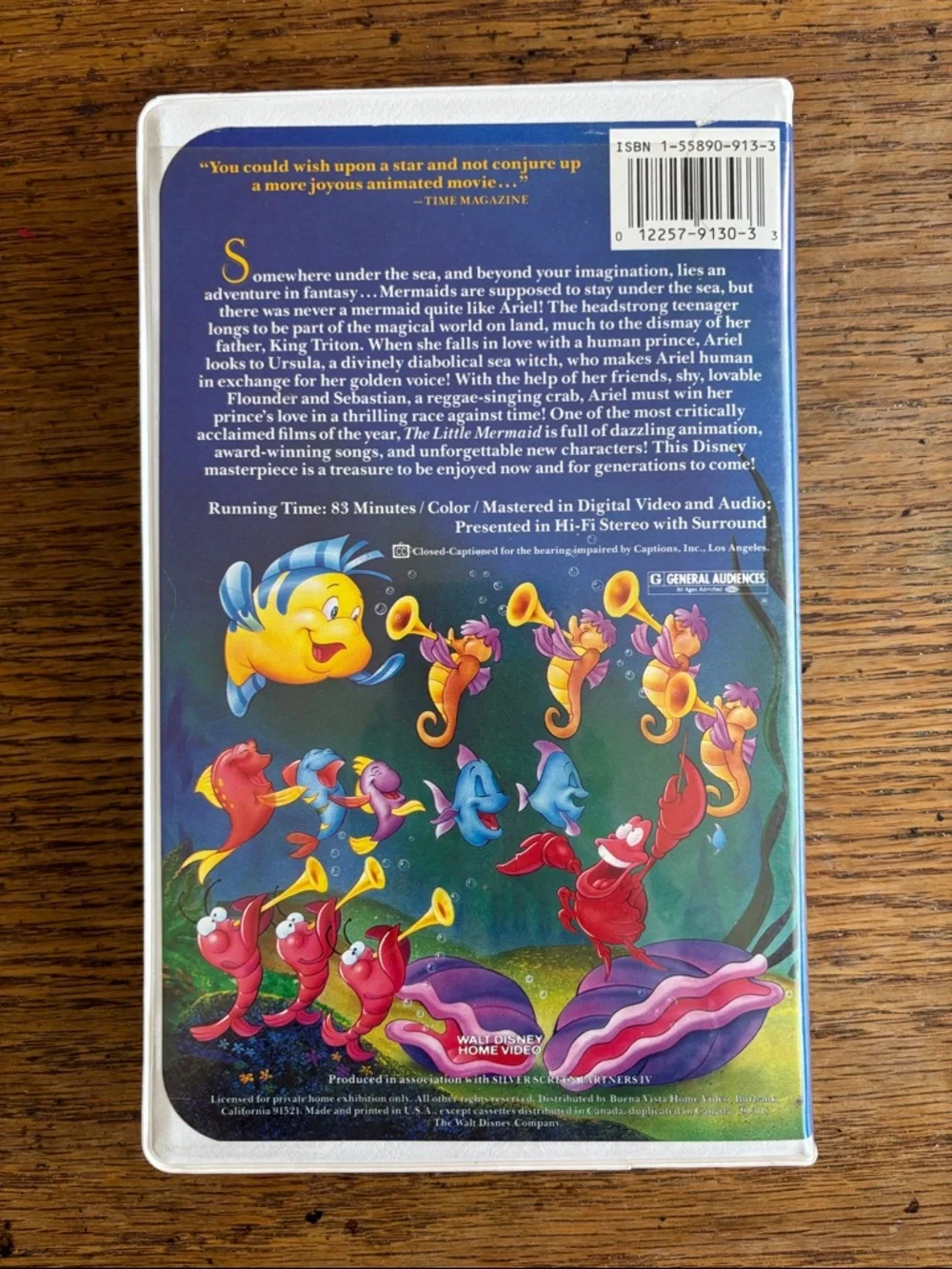 Walt Disney The Little Mermaid Classic VHS banned cover — Blue Cover